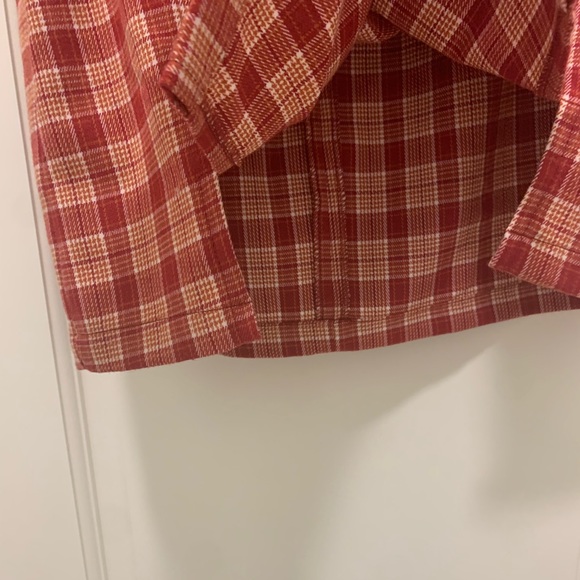 BNWOT*RARE*BRANDY MELVILLE CARA MINI SKIRT❤️🔥RED/ORANGE PLAID-OS-NEVER … - Picture 13 of 16